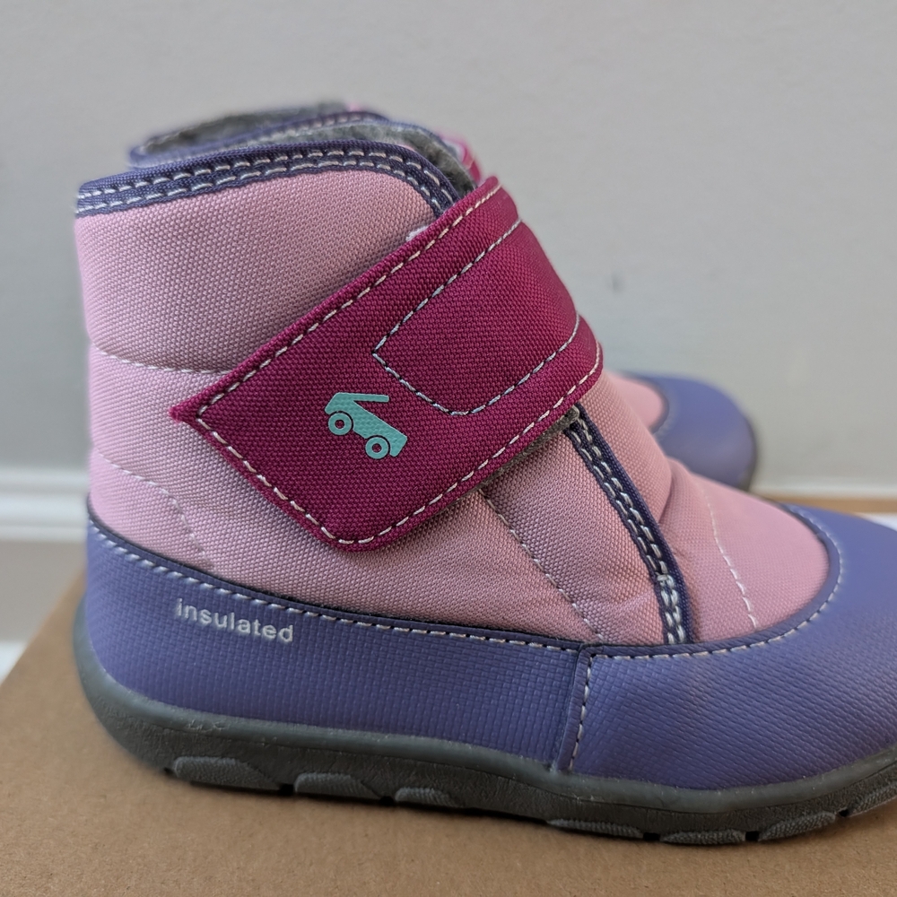See Kai Run Pink and Purple Insulated Kids Snow Boots